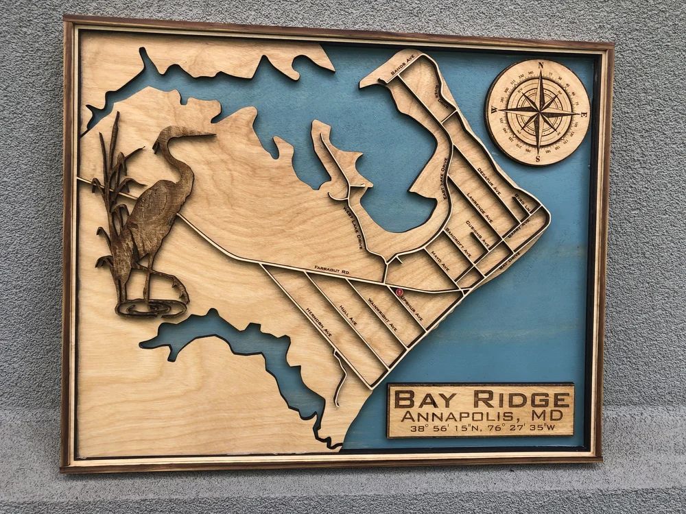 Topographical map with light blue water background