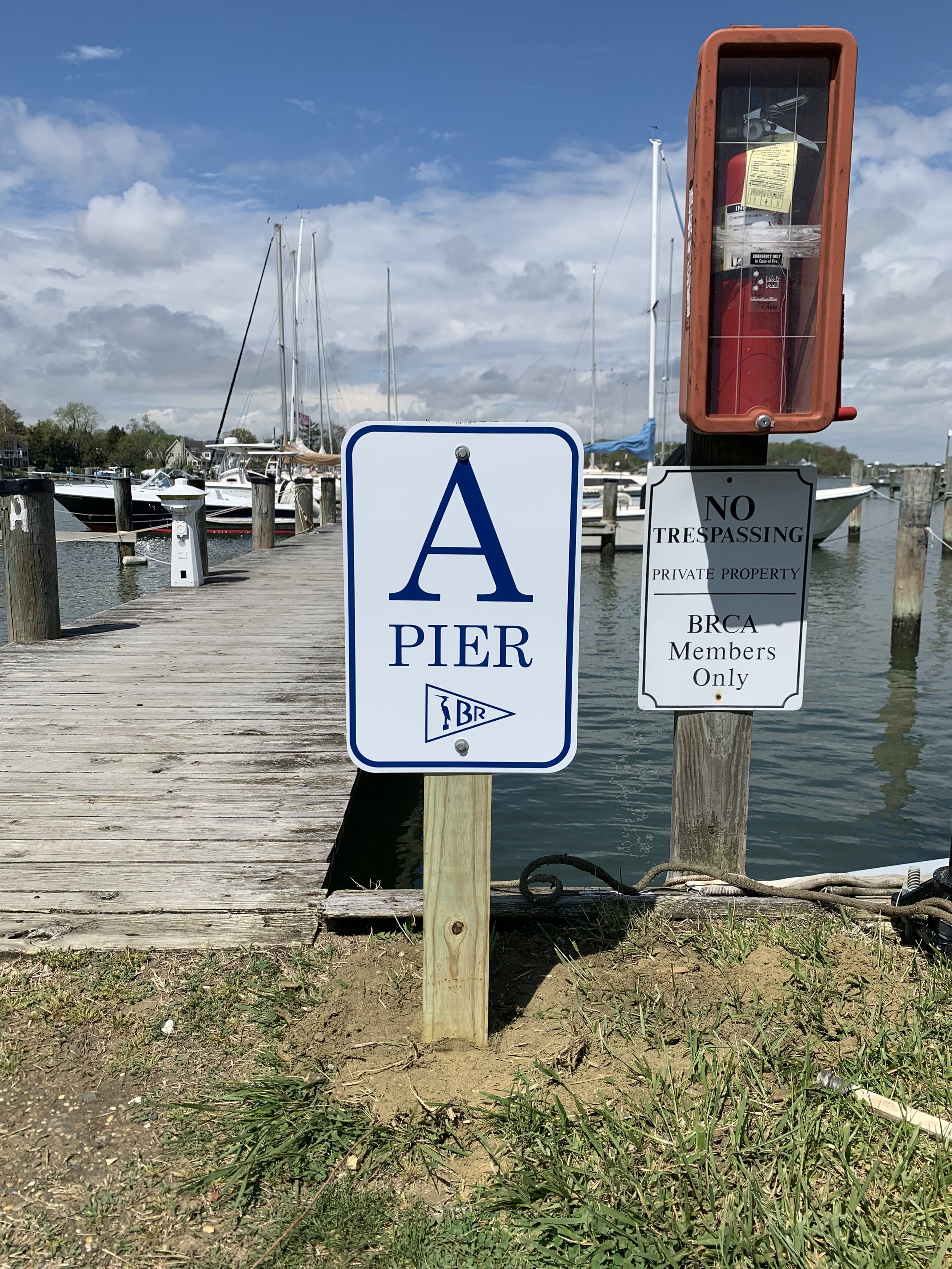Pier A marine dock marker sign