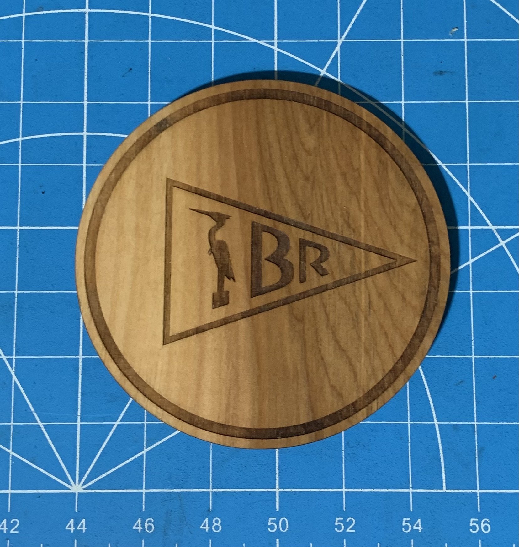 Laser engraved Blue Ridge Mountain wooden coaster