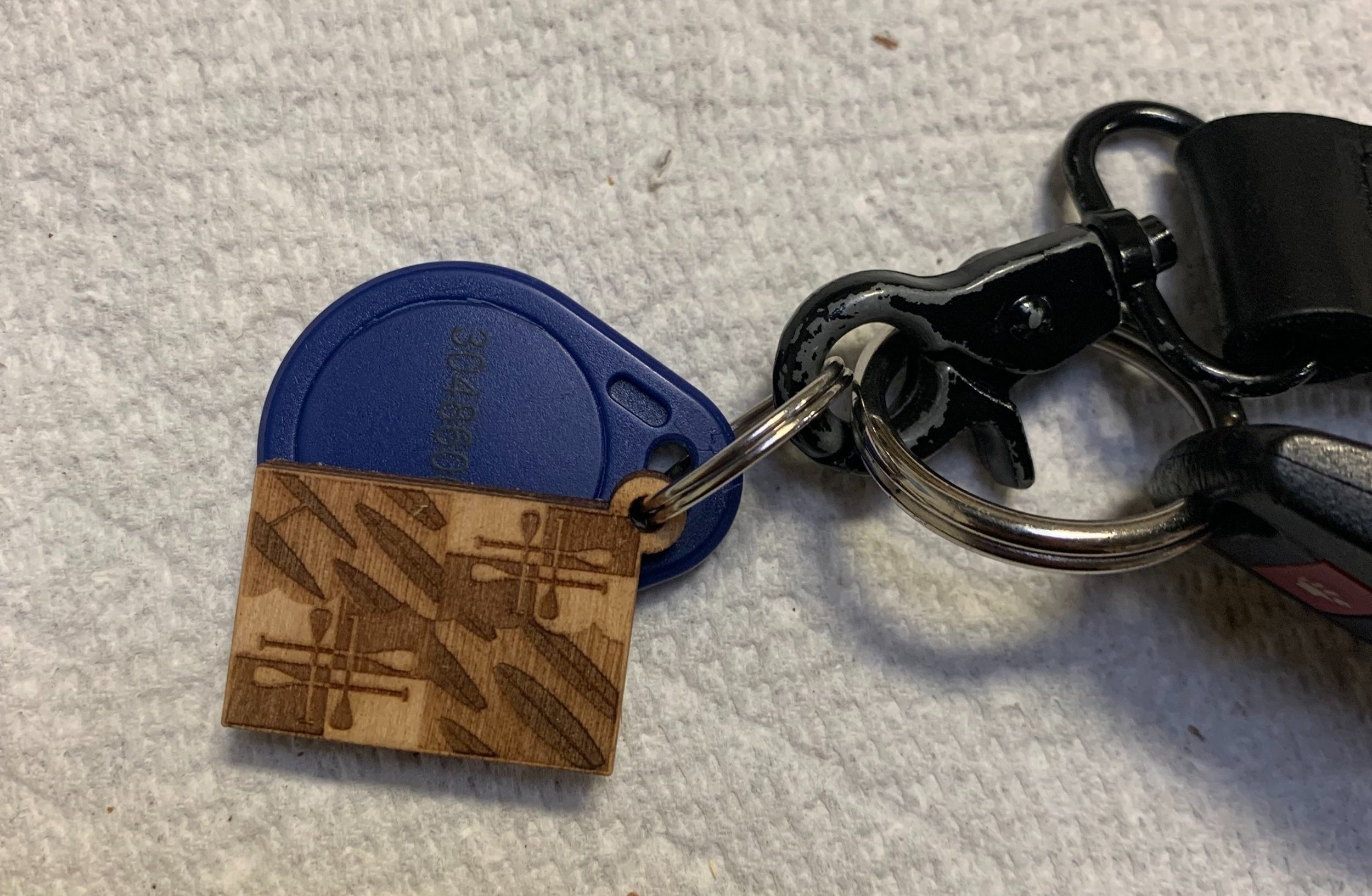 Single custom wooden keychain award