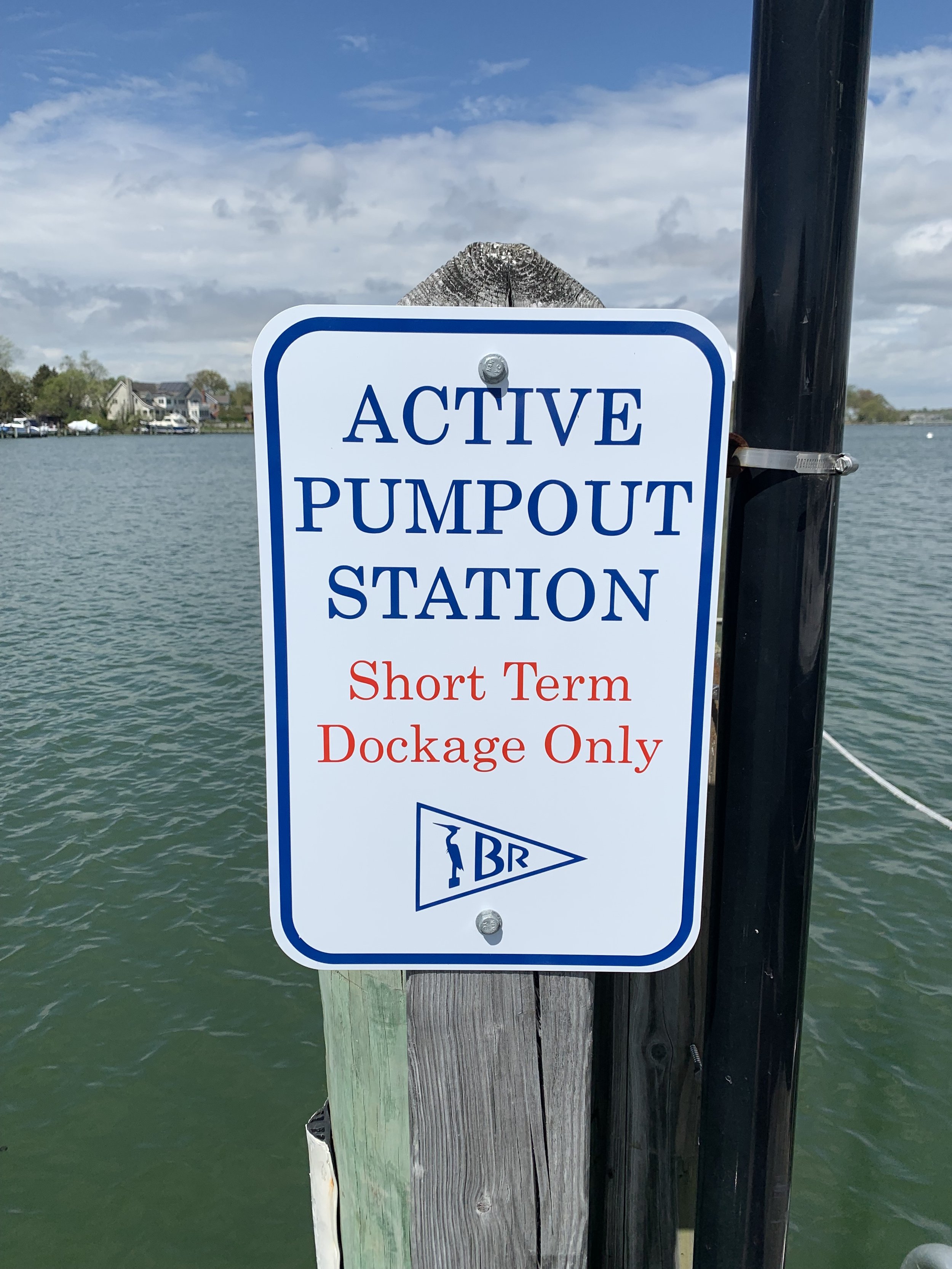 Pumpout station marina sign