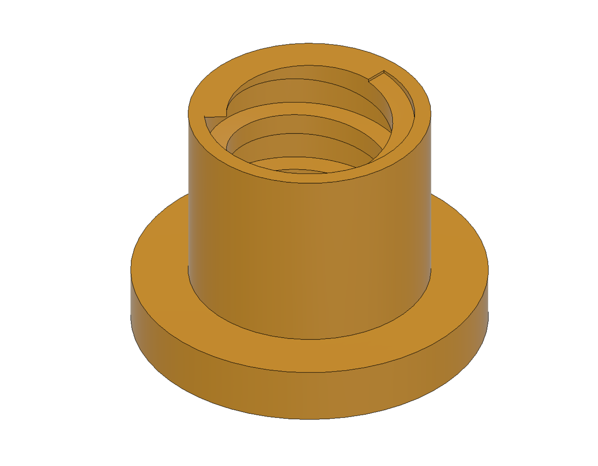 CAD section view showing internal airflow channel
